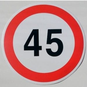 Sticker 45KM klein 10cm