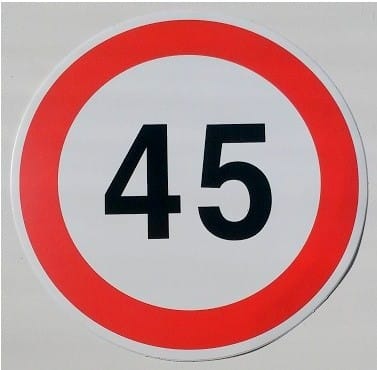 Sticker 45KM klein 10cm