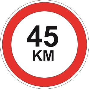 45 KM sticker - diameter 16 cm