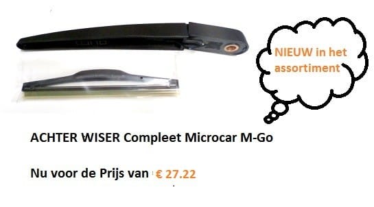 Ruitenmwisser arm compleet Microcar, Ligier, JDM, Aixam, enz.