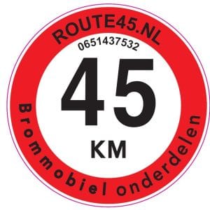 Gratis sticker 45km 10cm